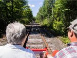 In-cab view of the track ahead